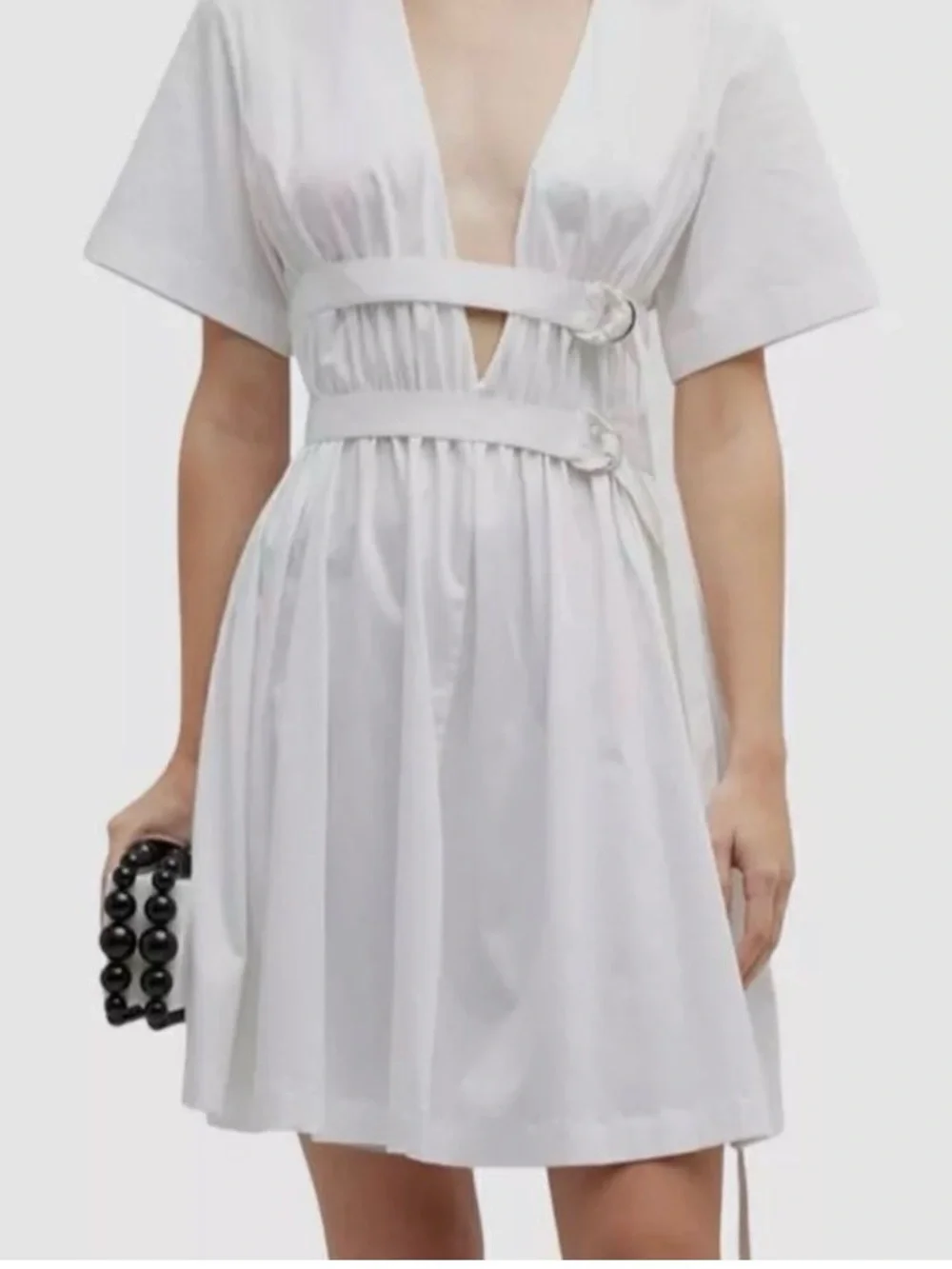 Altuzarra-Malik Plunging D-Ring Mini Dress